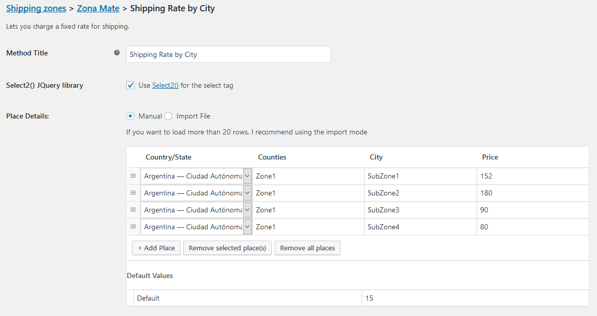 WooCommerce Shipping Rates by City