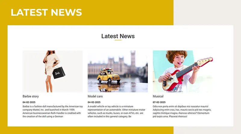 toy store joomla template latest news