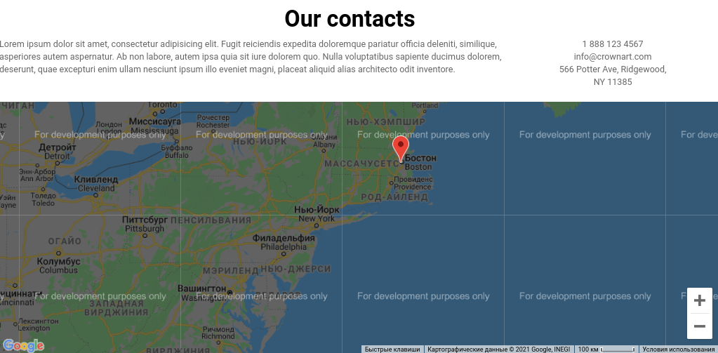 university website template map