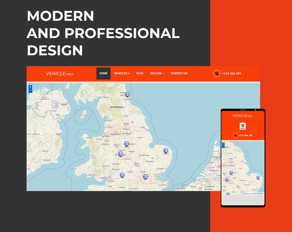 vehicle park car rental template modern design