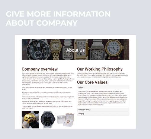 watches shop joomla template information