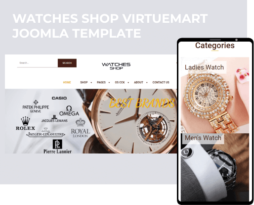 watches shop joomla template responsive