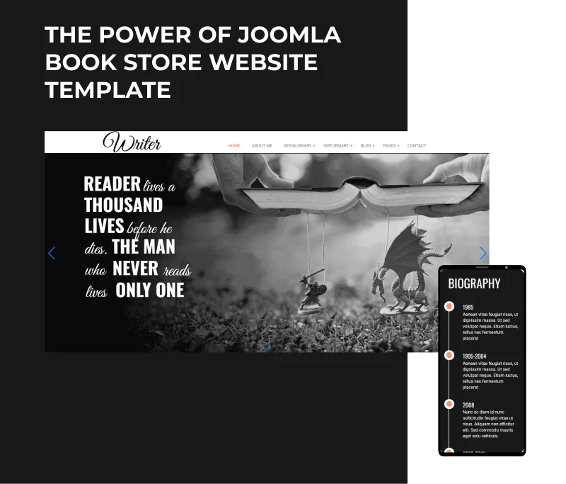 writer author website template main